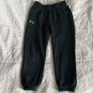 4T Boys Black/Green Under Armour Sweatpants